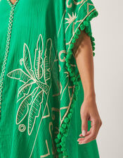 Penny Tassel Embroidered Kaftan, Green (GREEN), large