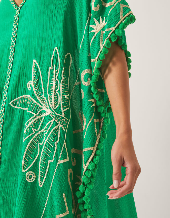 Penny Tassel Embroidered Kaftan, Green (GREEN), large