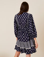 Daisy Print Dress in LENZING™ ECOVERO™, Blue (NAVY), large