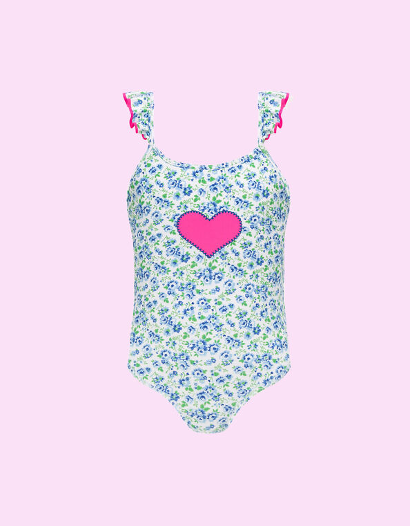 Sunuva Vintage Ditsy Floral Swimsuit, Blue (BLUE), large