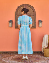 India & Mills Katie Stripe Midi Dress, Blue (BLUE), large