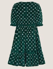 Gracie Embellished Velvet Party Dress, Green (GREEN), large