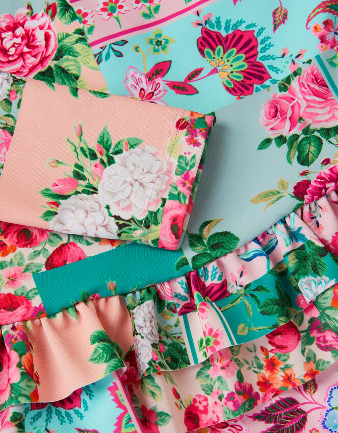 Baby Patchwork UPF50+ Long Sleeve Swimsuit, Green (GREEN), large