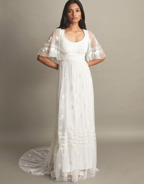 Julita Embroidered Maxi Wedding Dress, Ivory (IVORY), large