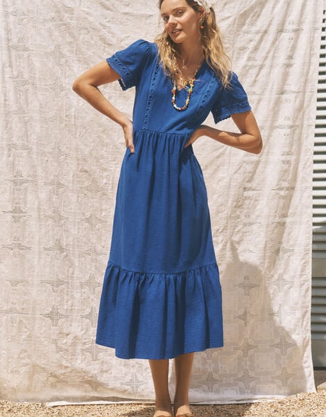 Tanitha Lace Jersey Midi Dress, Blue (COBALT), large