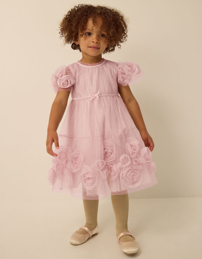 Baby Remi Rose Appliqu&eacute; Glitter Party Dress, Pink (PINK), large