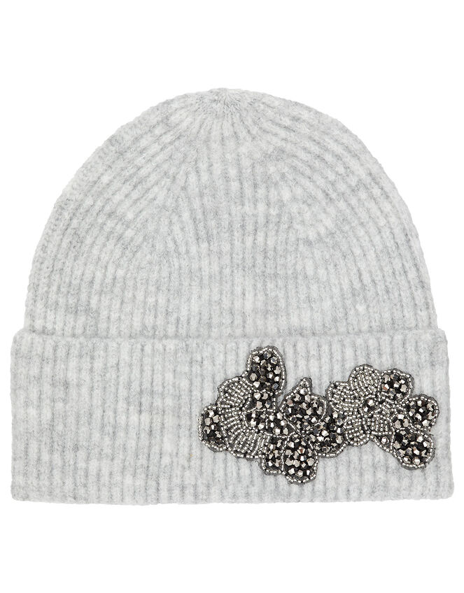Bead Embellished Knit Hat, , large