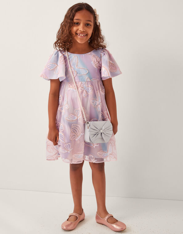 Butterfly Appliqué Swing Dress, Multi (MULTI), large