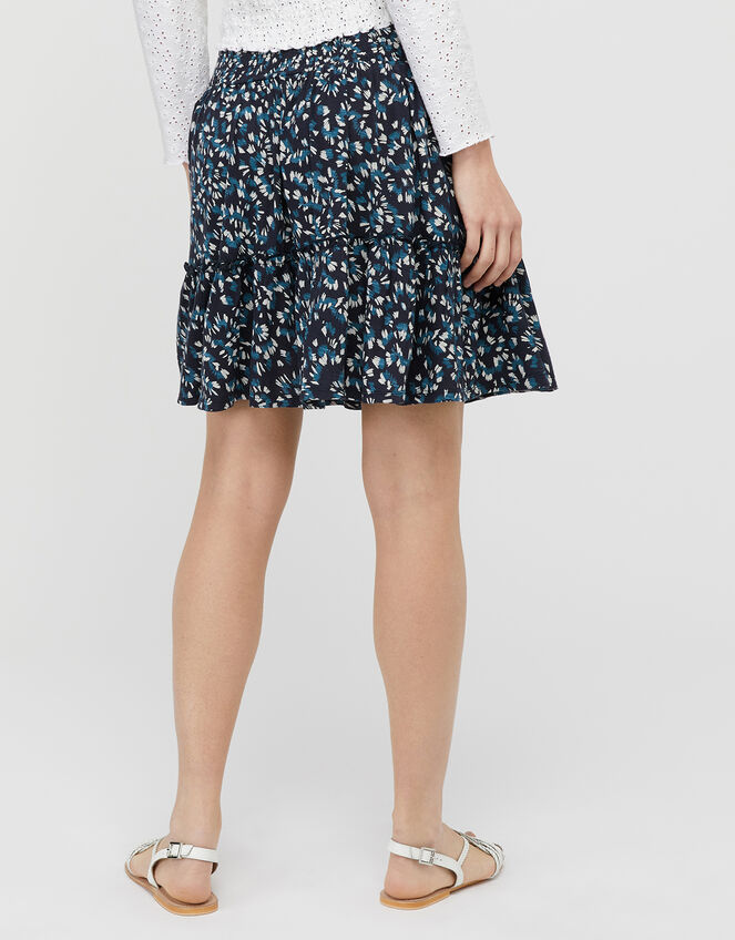 Maria Printed Short Skirt, Blue (NAVY), large