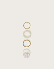 4-Pack Sequin Flower Bead Bracelets, , large