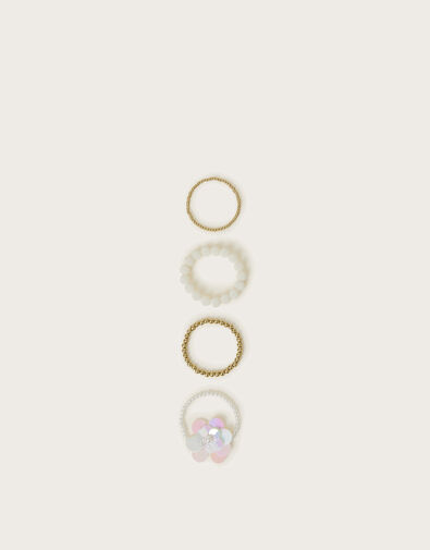4-Pack Sequin Flower Bead Bracelets, , large