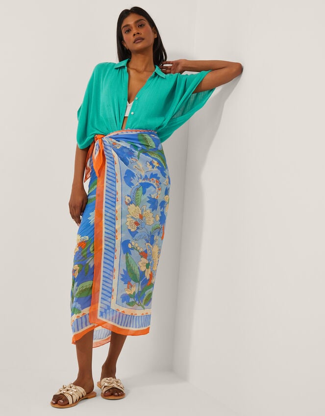 Anaka Beach Cover Up Shirt, Blue (TURQUOISE), large