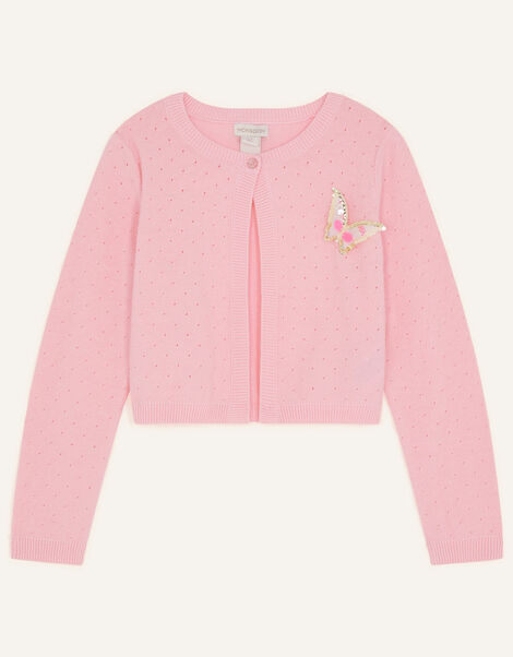 Butterfly Applique Cardigan Pink, Pink (PINK), large