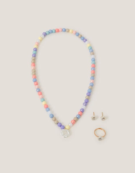 Pearly Flower Jewellery Set, , large