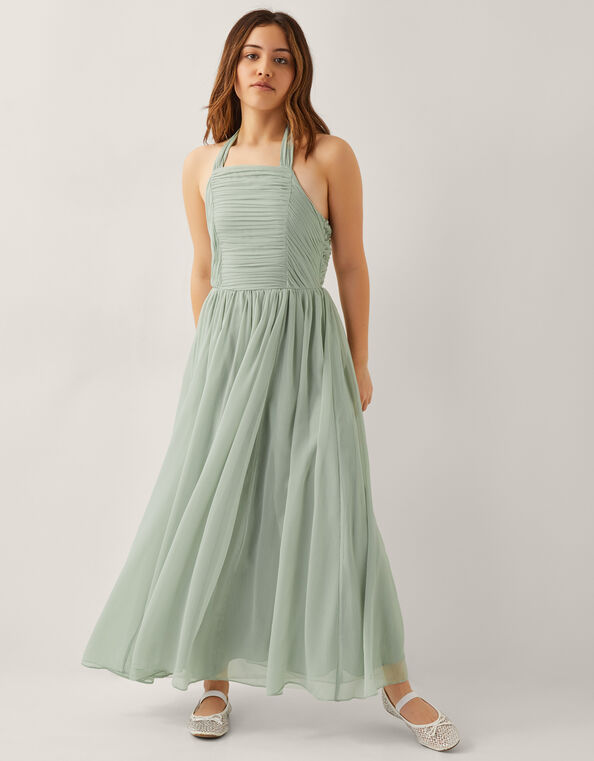 Ayo Halter Prom Maxi Dress, Green (SAGE), large