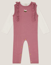 Baby Top & Knit Dungarees Set, Pink (PINK), large