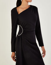 Elaine Diamante Trim Maxi Dress, Black (BLACK), large