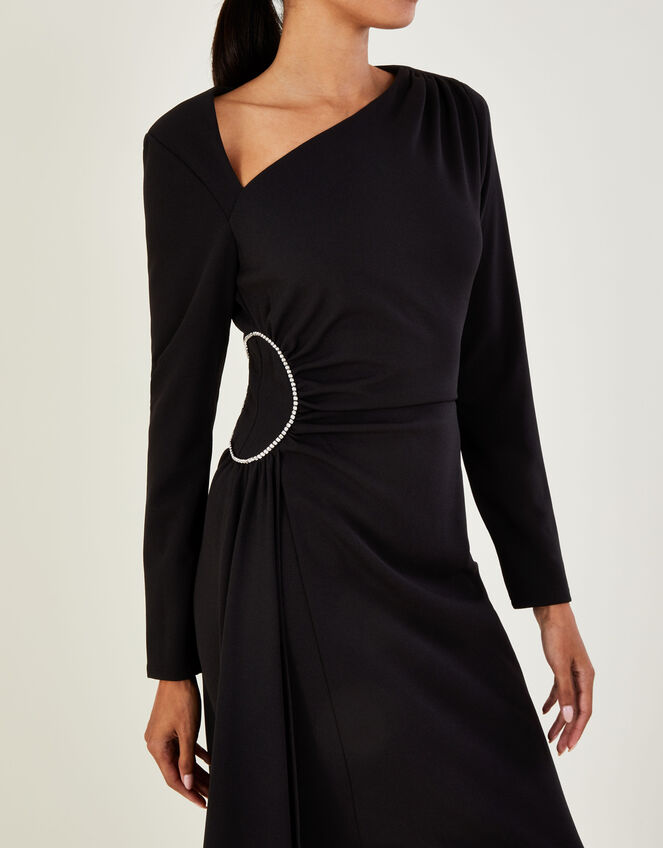 Elaine Diamante Trim Maxi Dress, Black (BLACK), large