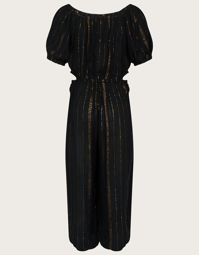 Cut-Out Sparkly Jumpsuit, Black (BLACK), large