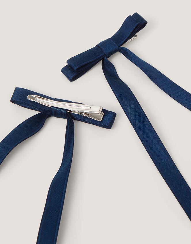 2-Pack Ribbon Bow School Hair Clips, , large