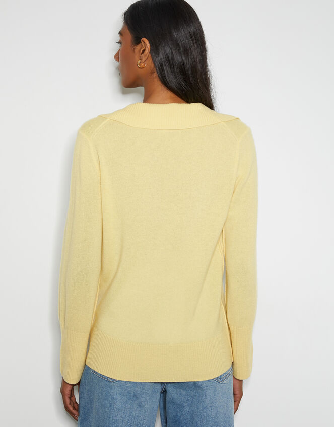 Cara Collar Cashmere Jumper, Yellow (YELLOW), large