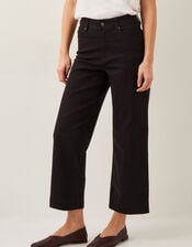 Hallie Regular Crop Wide Leg Jeans, Black (BLACK), large