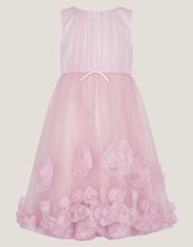 Josie 3D Rosette Dress, Pink (PINK), large