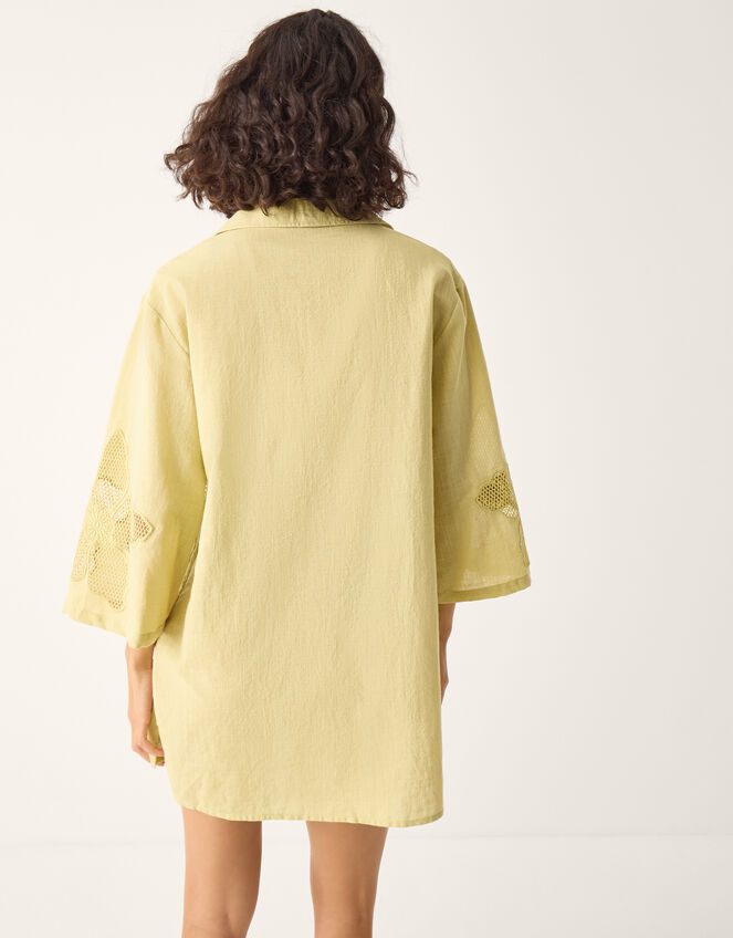 Joanna Cutwork Beach Shirt, Green (SAGE), large