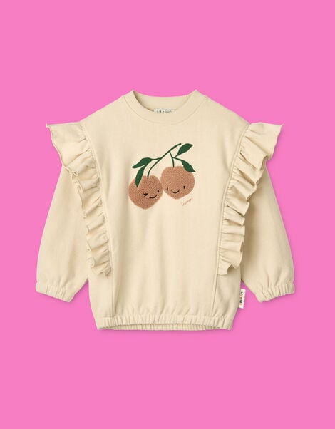 Liewood Marcella Cherry Frill Sweatshirt, Natural (ECRU), large