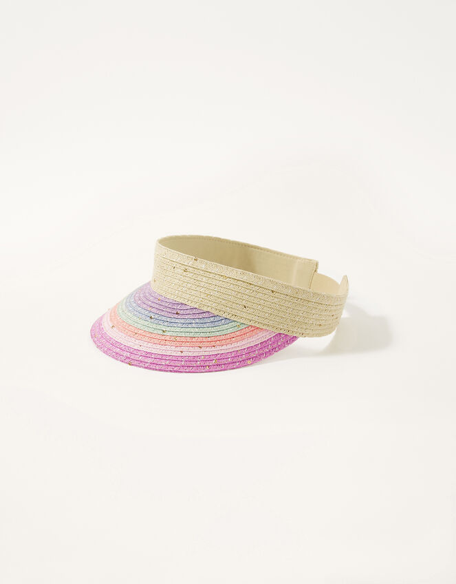 Rainbow Sparkle Straw Visor, , large