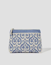 Valli Embroidered Canvas Make Up Bag, , large