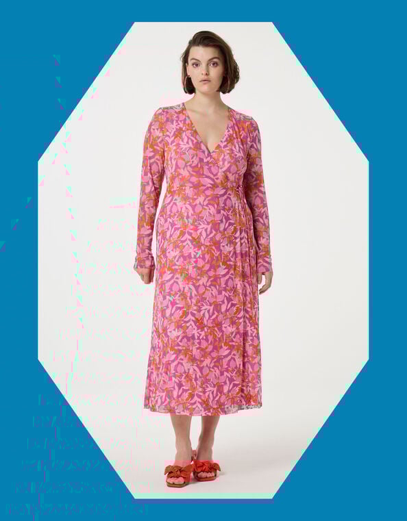 Fabienne Chapot Natty Wrap Midi Dress, Pink (PINK), large