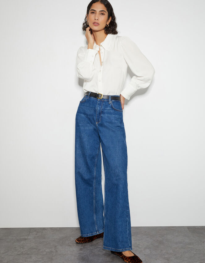 Fifi Frill Collar shirt, White (WHITE), large