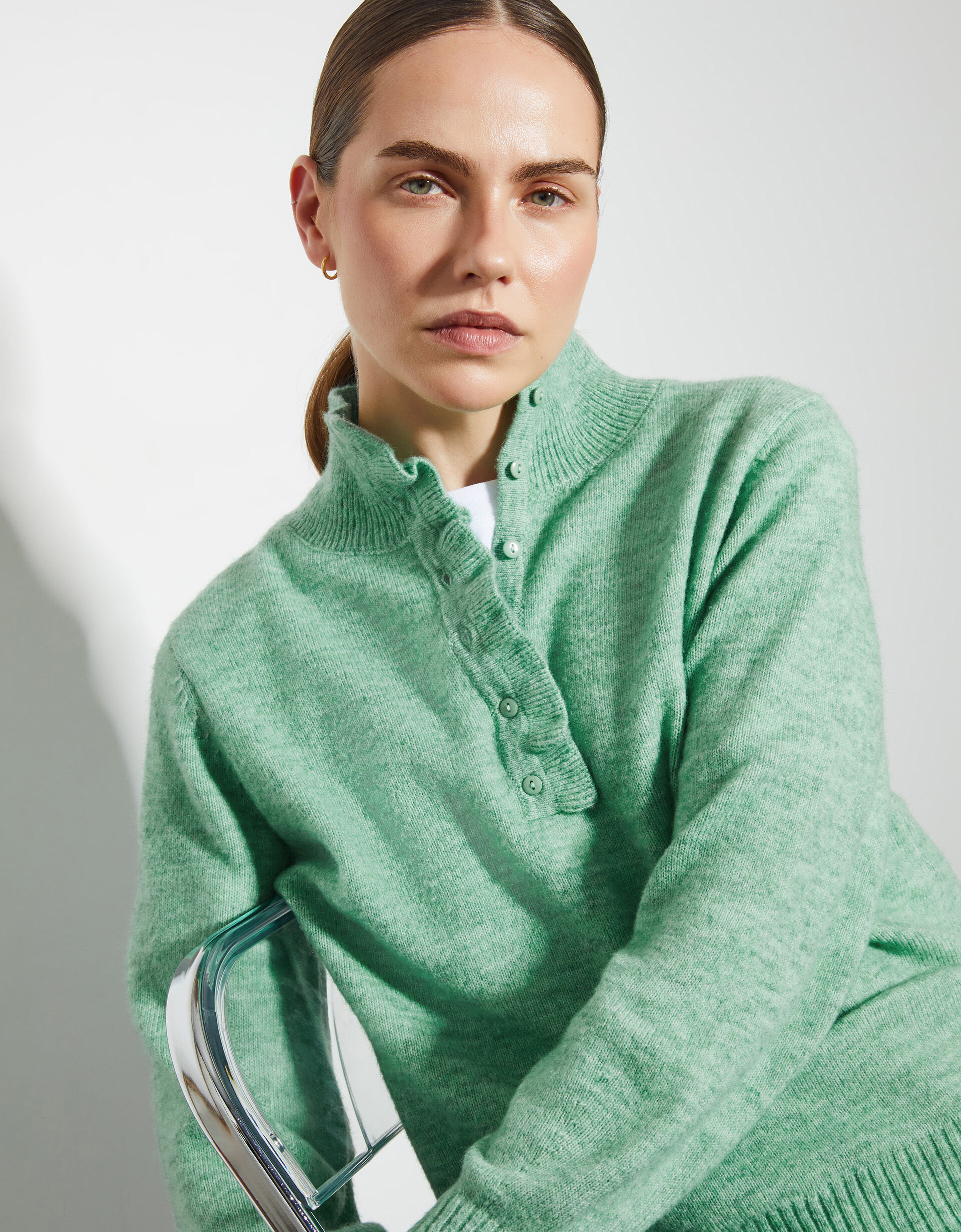 Half button sweater womens 2025