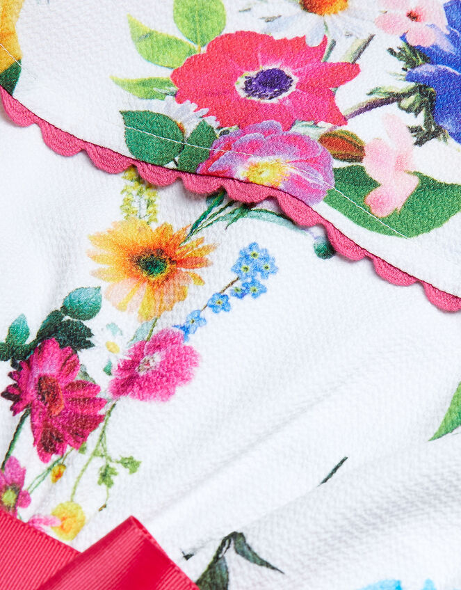 Floral Belted Jumpsuit , White (WHITE), large