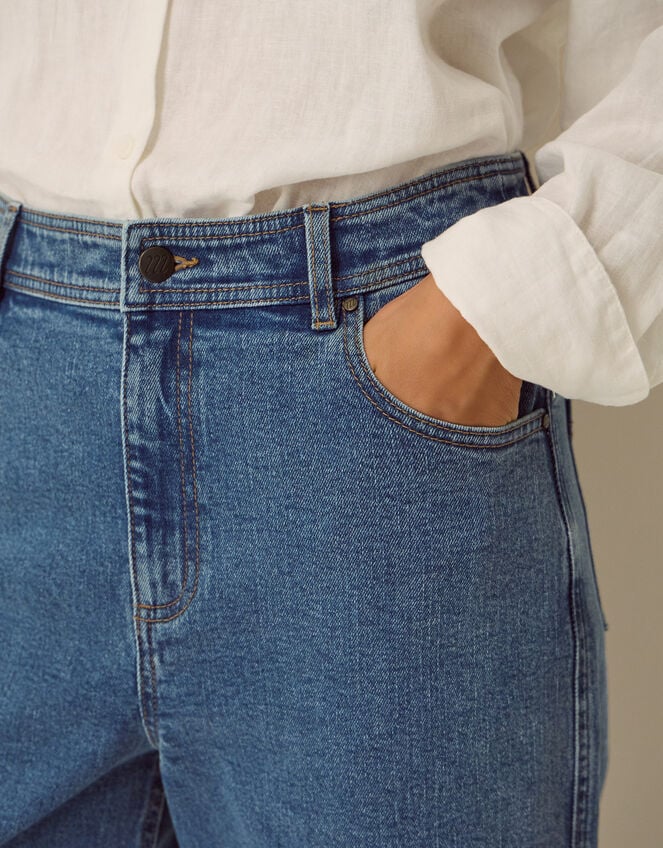 Hallie Regular Crop Wide Leg Jeans, Blue (MID AUTHENTIC BLUE), large