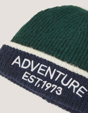 Colourblock Beanie Hat & Gloves Set, Green (GREEN), large