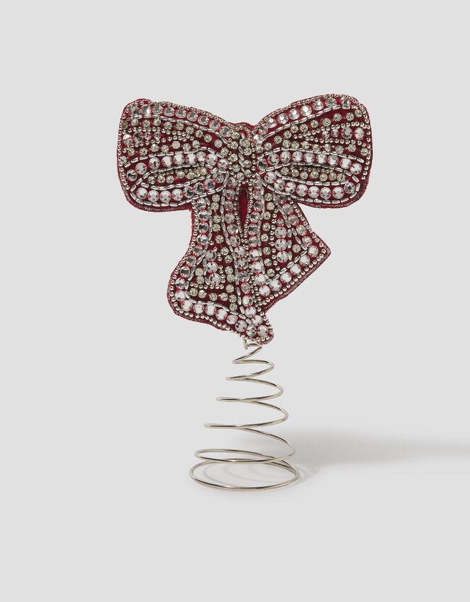 Embellished Bow Christmas Tree Topper, , large