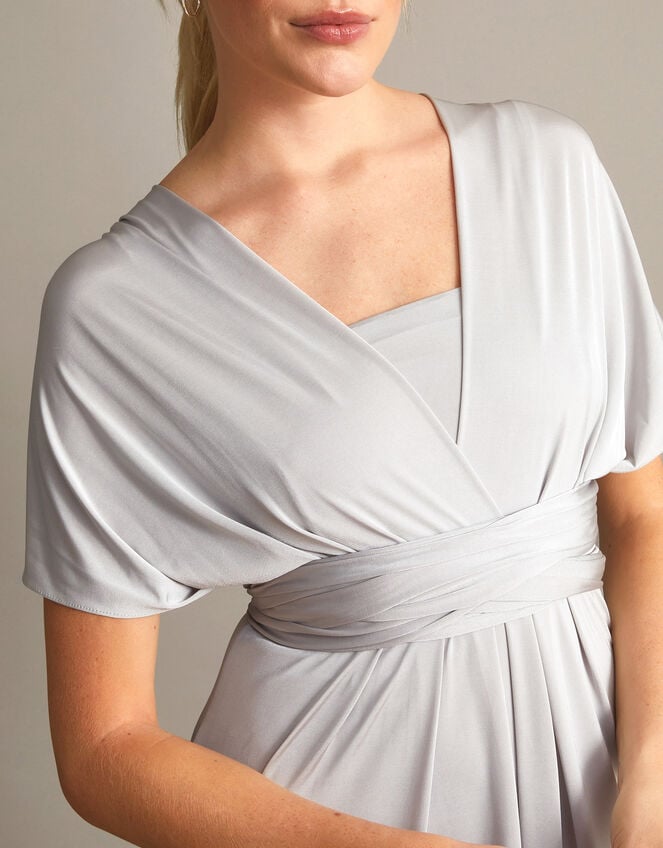 Thea Twist Me Tie Me Maxi Dress, Silver (SILVER), large