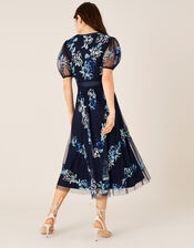 Oma Embroidered Midi Dress, Blue (NAVY), large