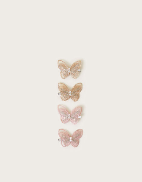 4-Pack Embroidered Butterfly Hair Clips, , large