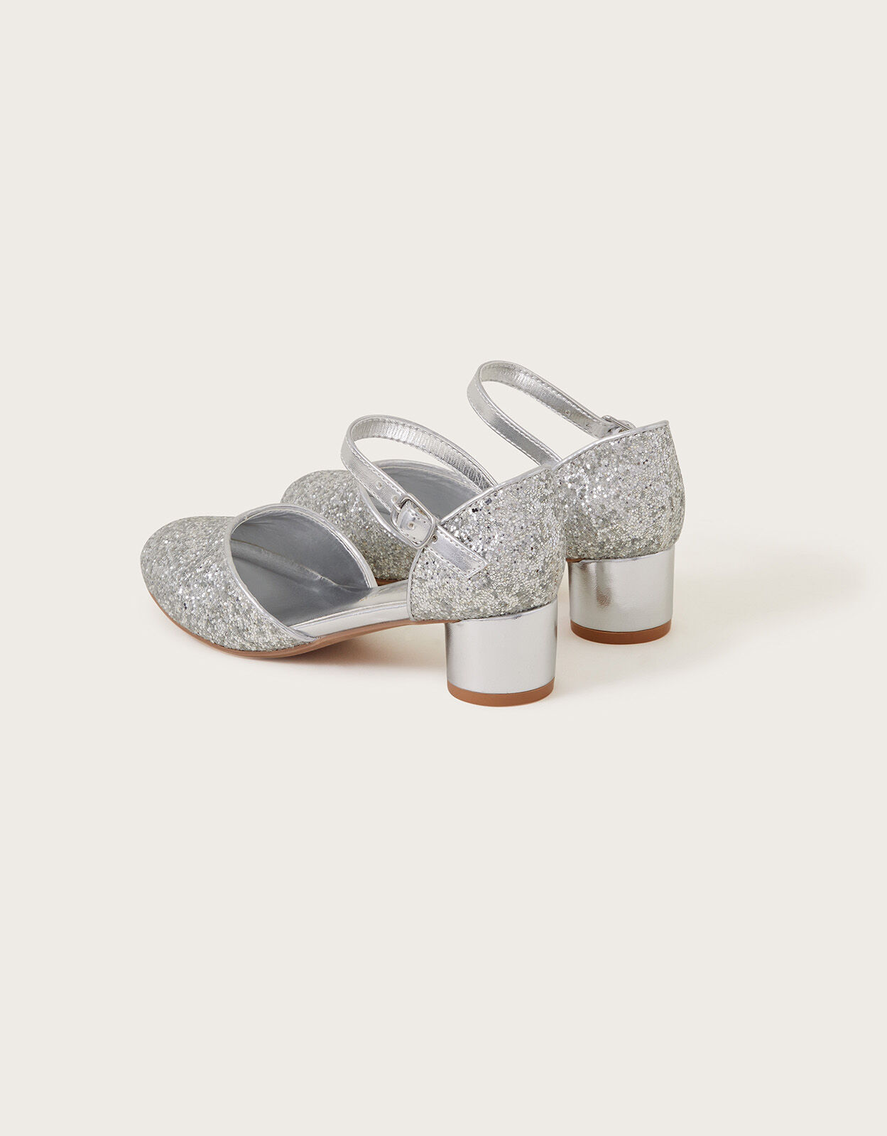 Silver sparkly block heels cheap
