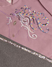 Sequin Unicorn Hoodie and Leggings Set, Purple (LILAC), large