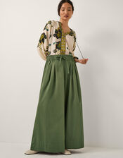 Rachel Wide Leg Trousers, Green (KHAKI), large