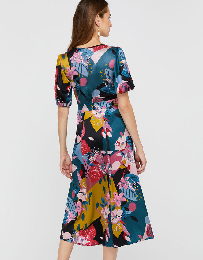 Rhi Rhi Printed Tea Dress, Teal (TEAL), large
