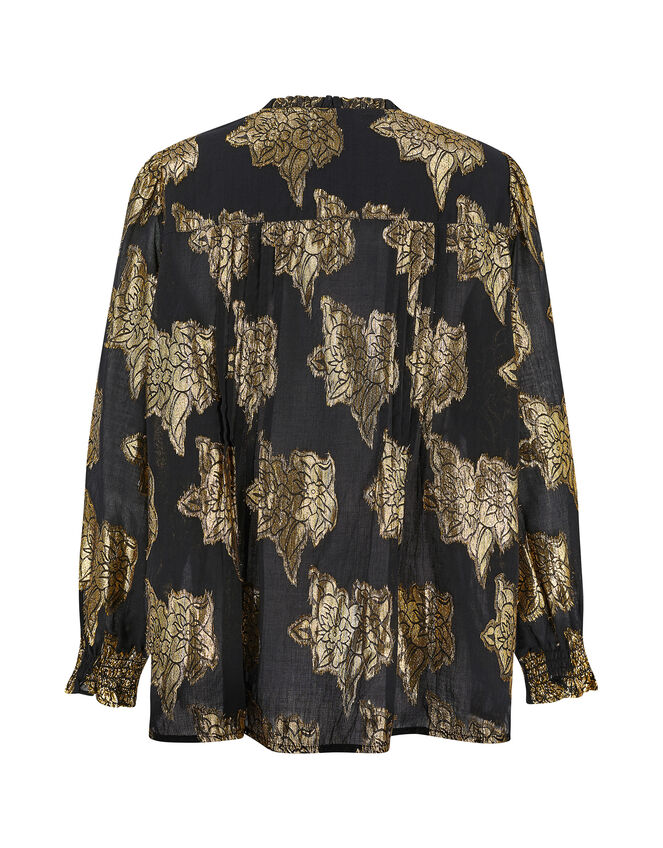 East Jacquard Blouse, Black (BLACK), large