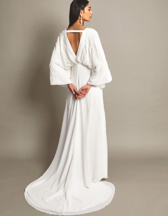Camilla Embroidered Bridal Dress, Ivory (IVORY), large