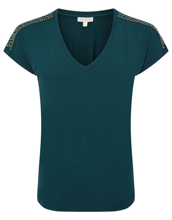 Heat-Seal Gem Jersey T-Shirt, Teal (TEAL), large