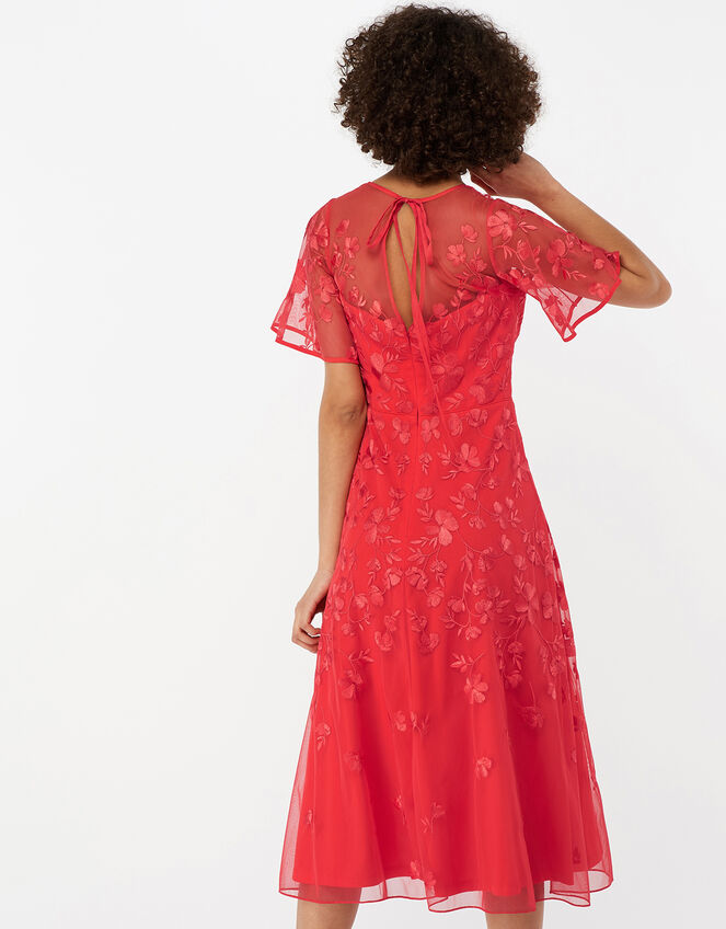 Racquelle Floral Embroidered Dress, Red (RED), large
