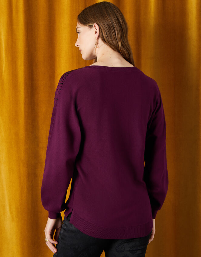 Sequin Scatter Jumper, Red (BERRY), large